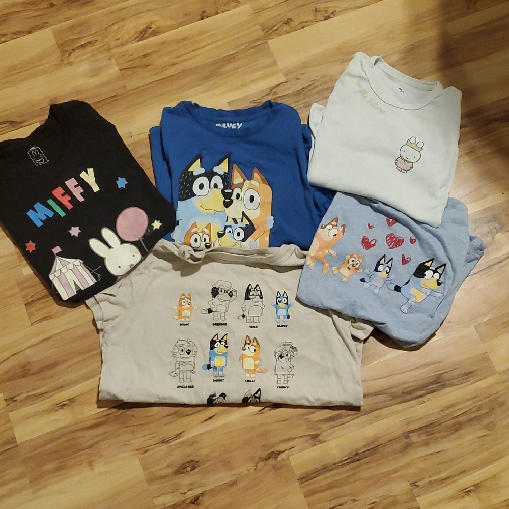 Bluey and Miffy Kids Graphic T-Shirts - Multi-Color